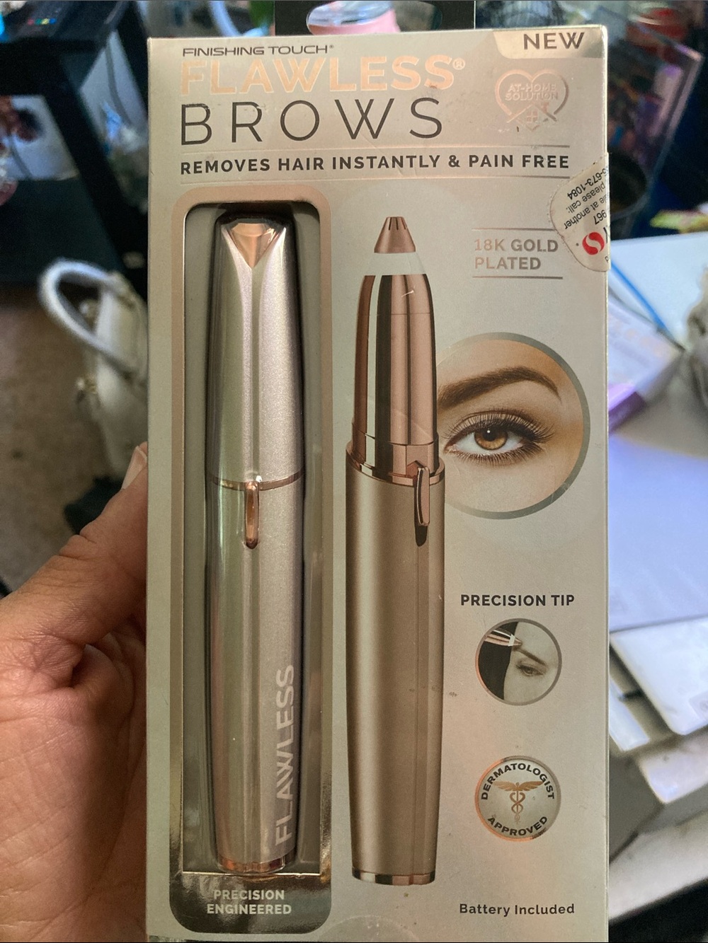 Flawless Brows 18K Gold Plated Precision Eyebrow Trimmer - Rose Gold